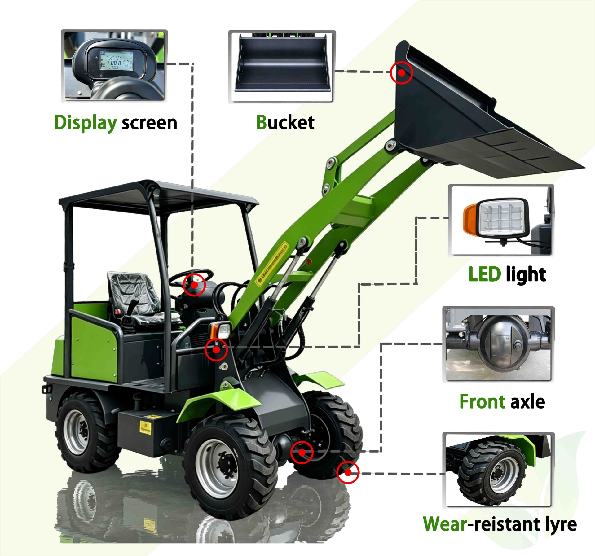 XHD50 Mini Electric Wheel Loader Details