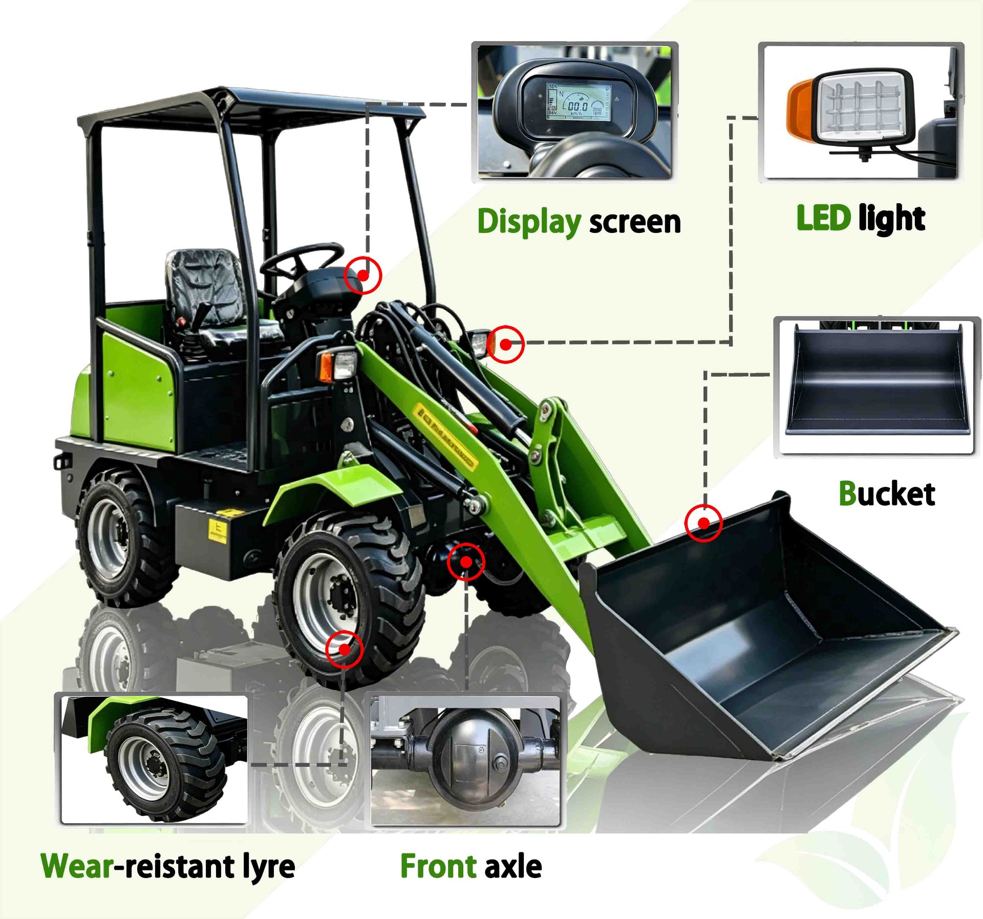 XHDL400 mini LI-ion Electric Wheeled Loader